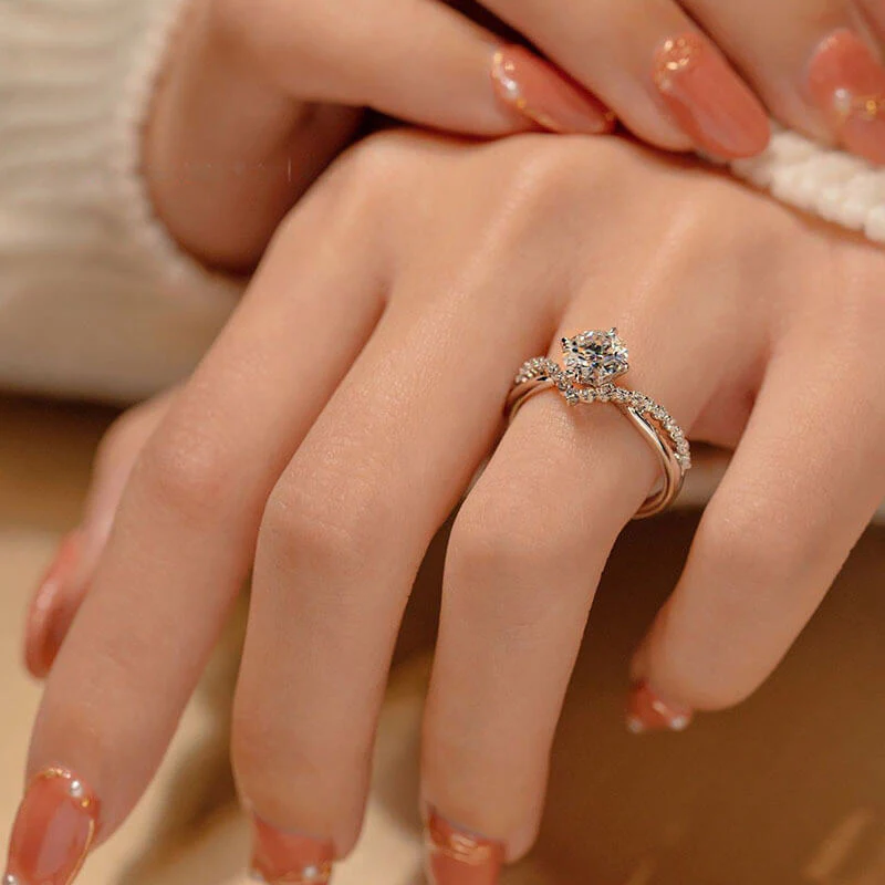 1.0ct Moissanite Wedding Ring Set for Couples – Elegant & Timeless Bridal Jewelry - Image 3