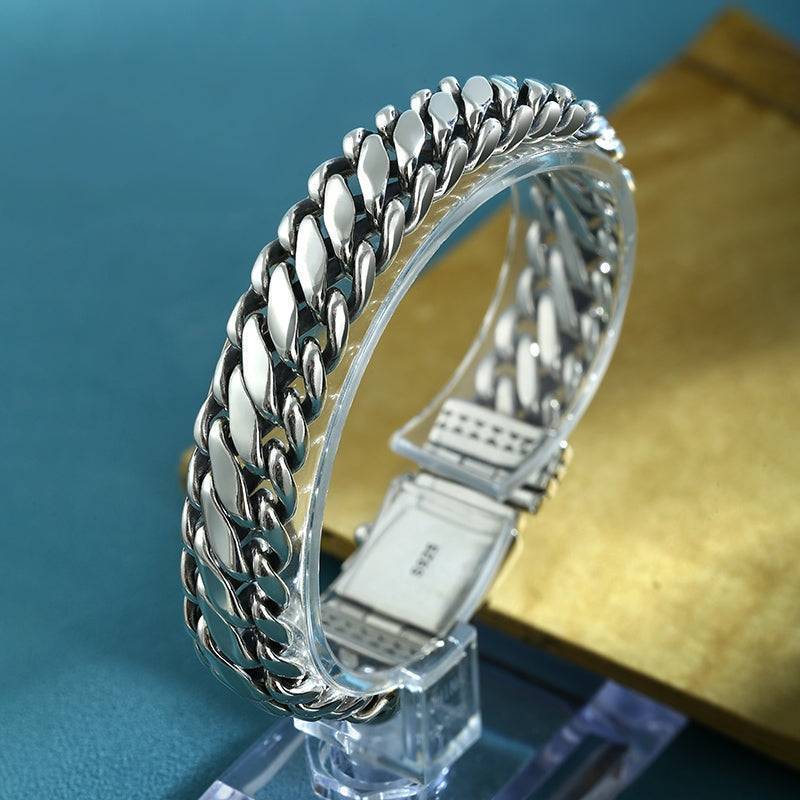 13mm Wide Cuban Curb Chain Men's Bracelet – Heavy Sterling Silver Jewelry - Image 3