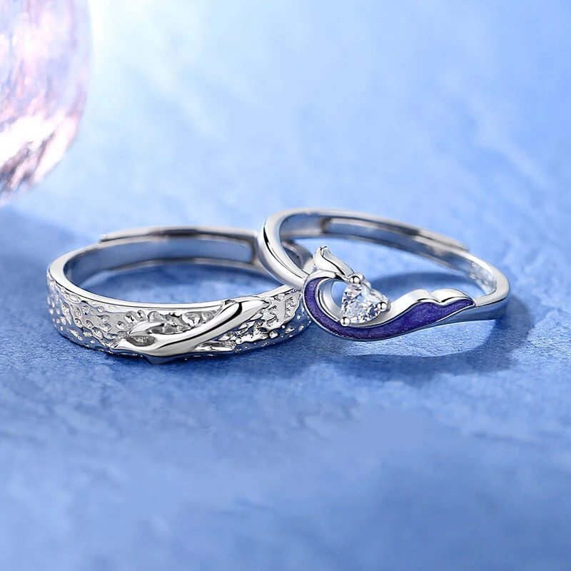 Dragon & Phoenix Dancing Matching Rings - Image 3