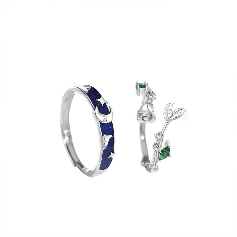 Moonlit Rose Couple Rings - Image 2